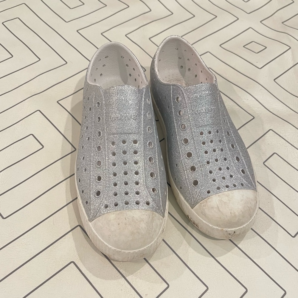 Natives Silver Glitter Shoes